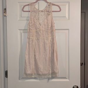 Lush mini dress in blush crushed velvet detail